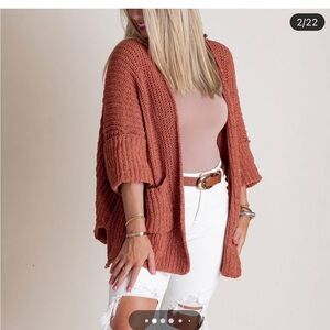 Moco Boutique Rust Knit Cardigan - Size M